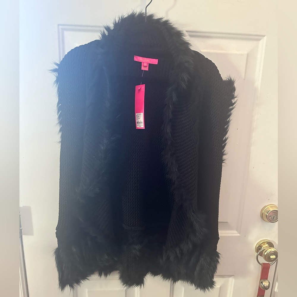 NWT fur trimmed Lilly Pulitzer vest